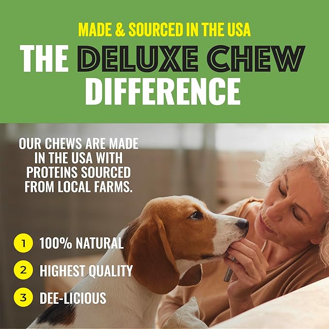 etta says! Deluxe Crunchy Dog Chews 7” Variety - All Natural, Long-Lasting Chews - Made in the USA (12 Count Pack of 1)