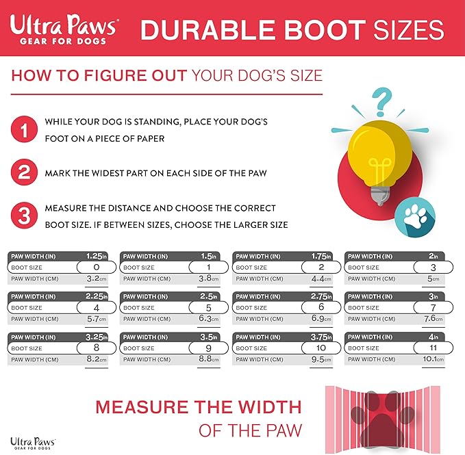 Durable Dog Boots SMALL Red