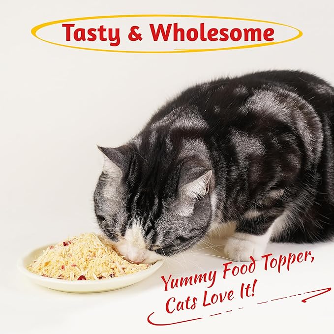 Just Try 8 OZ Cranberry Freeze Dried Cat & Dog Food Toppers Urinary Tract Cat Treats Mixers Low Calorie Chicken Egg Yolk High Protein for Kidney Bladder UT Support