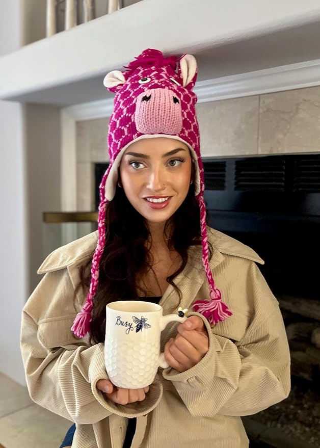 Humble Hilo Hand-Knitted Wool Animal Beanie - Easy Halloween Costume Hat for Anyone, Cute Winter Beanie Hats