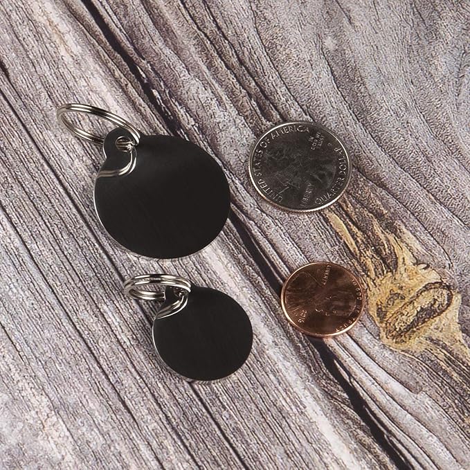 Stainless Steel Pet ID Tags - Engraved Personalized Dog Tags, Cat Tags Front & Back up to 8 Lines of Text – Bone, Round, Heart, Flower, Badge, House, Star, Rectangle, Bow Tie