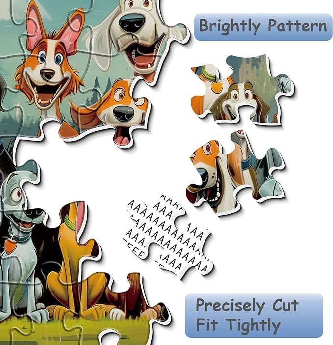 Funny Dog Puzzles for Adults 1000 Pieces, Cute Puppy Animal Jigsaw Puzzle, Challenging Puppies Family Puzzle as Home Wall Art Decor