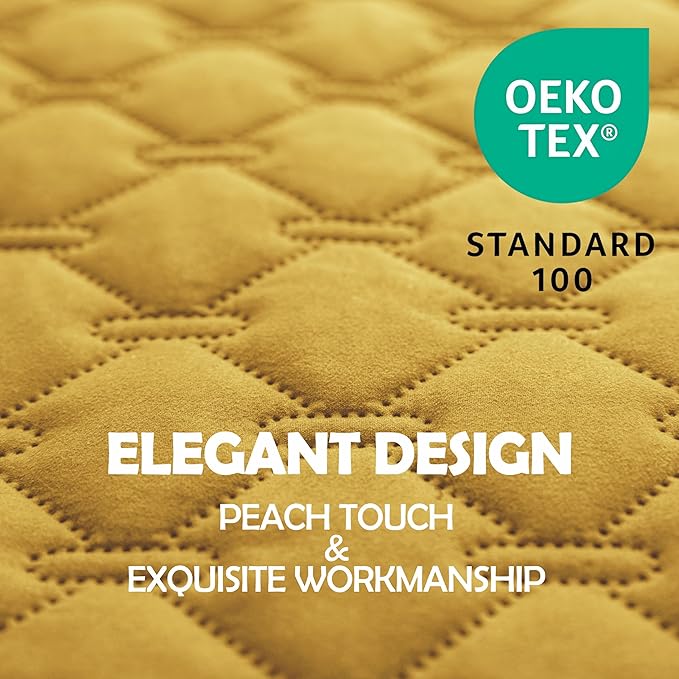 gogobunny 100% Double-Sided Waterproof Dog Bed Cover Pet Blanket Sofa Couch Furniture Protector for Puppy Large Dog Cat, Reversible (52x82 Inch (Pack of 1), Dark Yellow/Light Yellow)