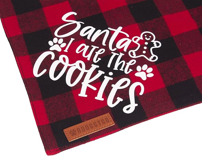 ADOGGYGO Christmas Dog Bandanas 4 Pack, Classic Plaid Triangle Pet Scarf Bibs Kerchief, Multiple Sizes Offered, Red Green Christmas Holiday Bandanas for Small Dogs Pets (Small)