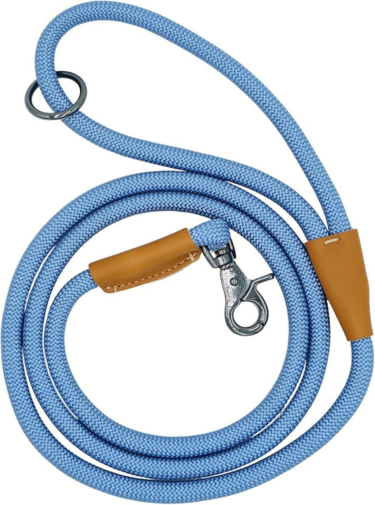 5FT Nylon Rope Dog Leash, Short Leash for Training Small Medium Large Dogs (Air Blue, 5FTx10MM)