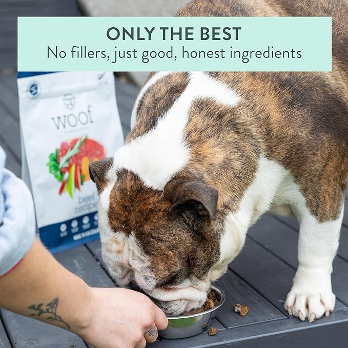 The New Zealand Natural Pet Food Co WOOF Air Dried Dog Bites - Beef Recipe, Air Dried Dog Food, High Protein Beef Food, Healthy Dog Food, 26.5 oz