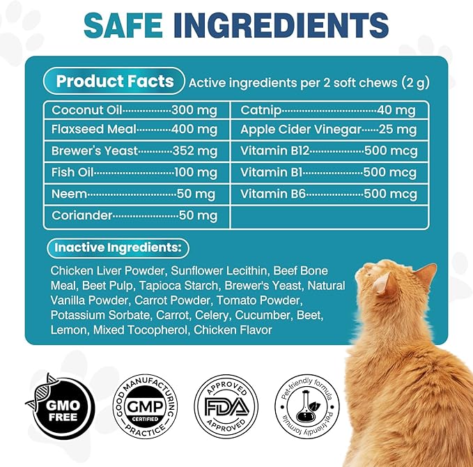 Chewable Flea Treatment for Cats Flea and Tick Prevention for Cats Chewables Fleas Chewables for Cat of All Breeds and Ages 400 Chewable Tablets