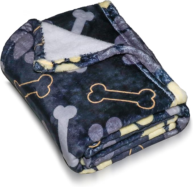 Dog Blanket for Medium Dogs Washable - Soft Fluffy Puppy Blanket with Premium 300GSM Coral Fleece, Cozy Calming Cat Blankets for Indoor Cats for Kitten Doggy, Black