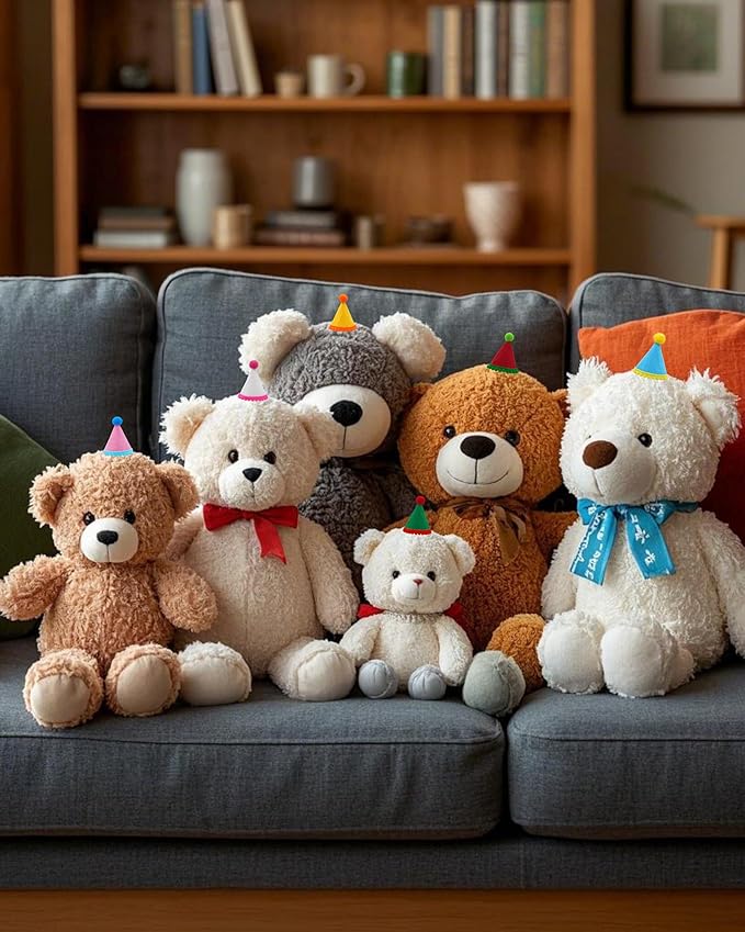 PET SHOW 10 Pack Mini Party Hats for Small Dog Birthday Stuffed Animals Dolls Puppy Cats Adjustable Holiday Hats Felt Pom Pom Headband Kitten Pet Grooming Costume Accessories