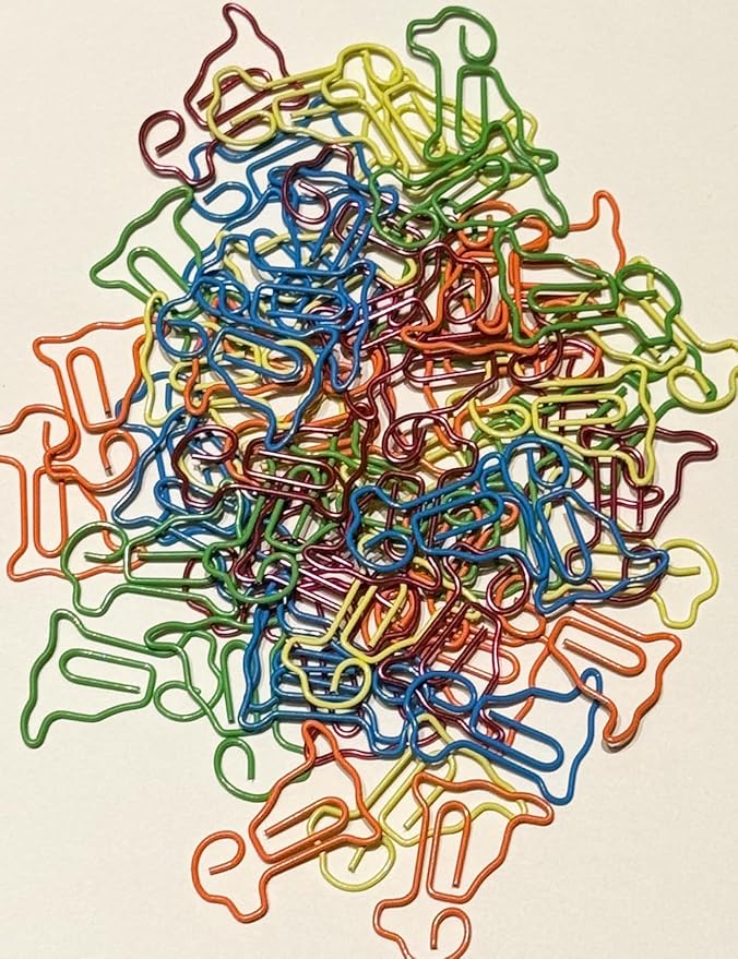 Cute Paper Clips, 60PCS Dog Shaped Paper Clips Golden Retriever Animal Bookmarks Clips, Assorted Colors, Fun Office Gifts for Women Men Coworkers Teachers Students Girls Boys, Christmas Gifts