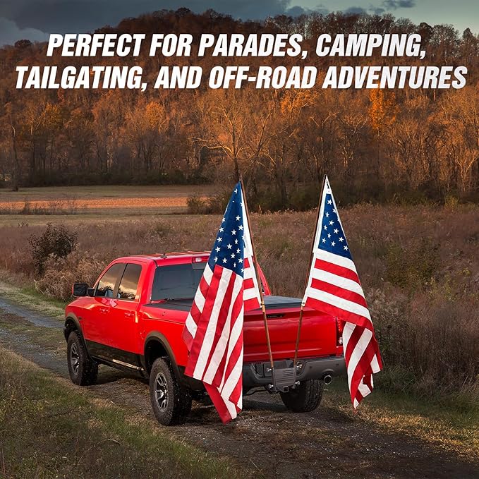 for Trailer Hitch Flag Pole Holder for 2-Inch Receiver, Heavy Duty Hitch Mount Flagpole Bracket with License Plate Holes, Fits Truck SUV RV Pickup Camper, Tow Hitch Flag Mount for Parade Camping