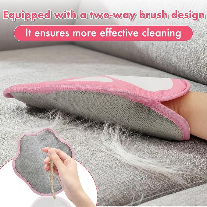 New-Craft Pet Hair Removal Glove | Anti-Static, Reusable | for Dogs & Cats | Works on Pet Beds, Carpets, Sofas, Car Seats, Hair-Prone Clothes (Pink)