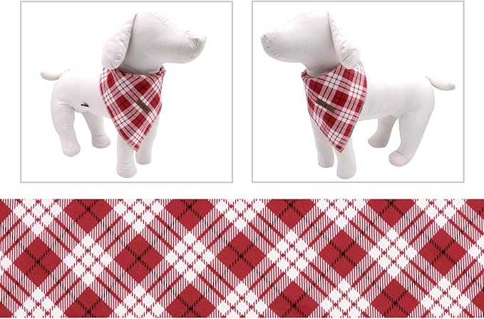 Lionet Paws Christmas Dog Bandana Washable Cotton Handkerchief Scarf Triangle Bandana for Small Medium Large Dogs