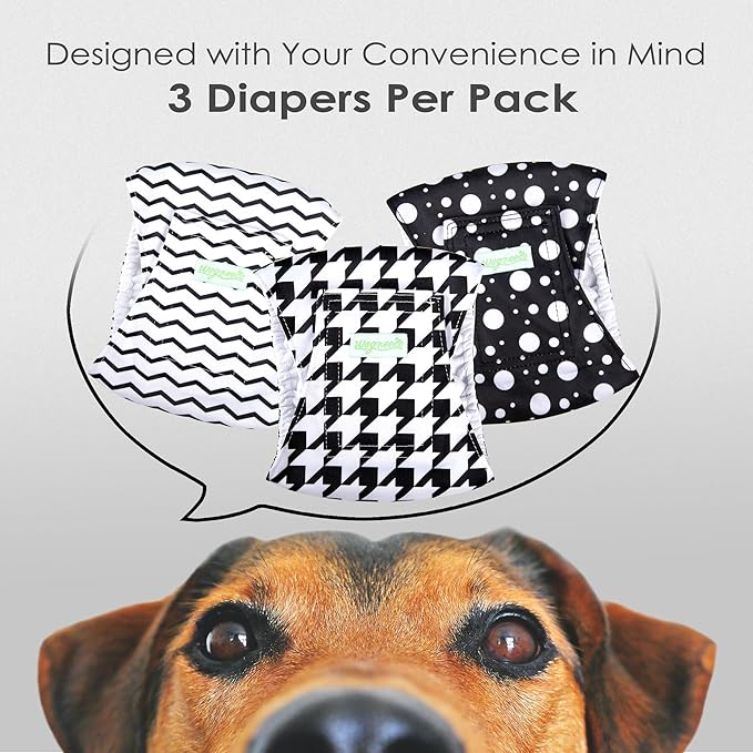 wegreeco Washable Male Dog Belly Band (Stylish Pattern)- Pack of 3 - Washable Male Dog Belly Wrap, Dog Diapers Male (Houndstooth, XX-Large)