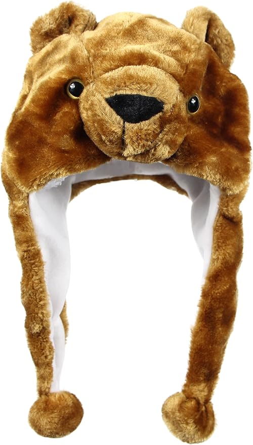 Plush Fun Animal Hats One Size Cap Polyester With Fleece Lining