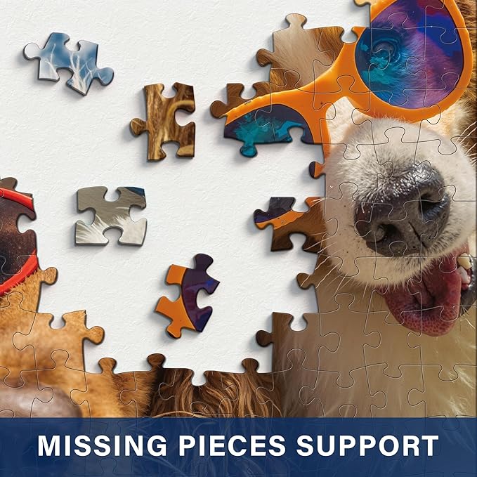Dog Selfie Jigsaw Puzzles 1000 Pieces for Adults -Challenging Fun Puppy Road Trip Art, Premium Matte Finish, 27.56 x 19.68 Inches, Perfect for Game Nights