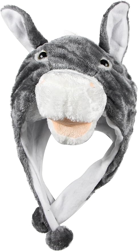 Plush Fun Animal Hats One Size Cap Polyester With Fleece Lining