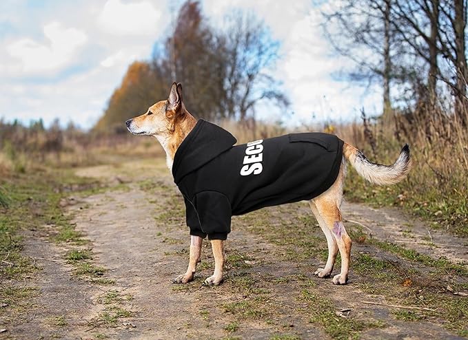 Dog Hoodie Security Dog Sweater Soft Brushed Fleece Clothes Hoodie Sweatshirt with Pocket for Small Medium Large Dogs (XX-Large)