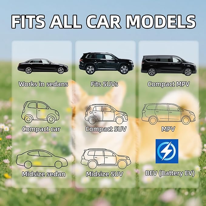 Dog Car Seat Cover for Back Seat, Sturdy Backseat Extender for Dogs,New Scratch Resistant, Anti Slip Portable Dog Hammock,Suitable for Cars and SUVs,Car Travel Pet Bed,Hard Bottom (L)