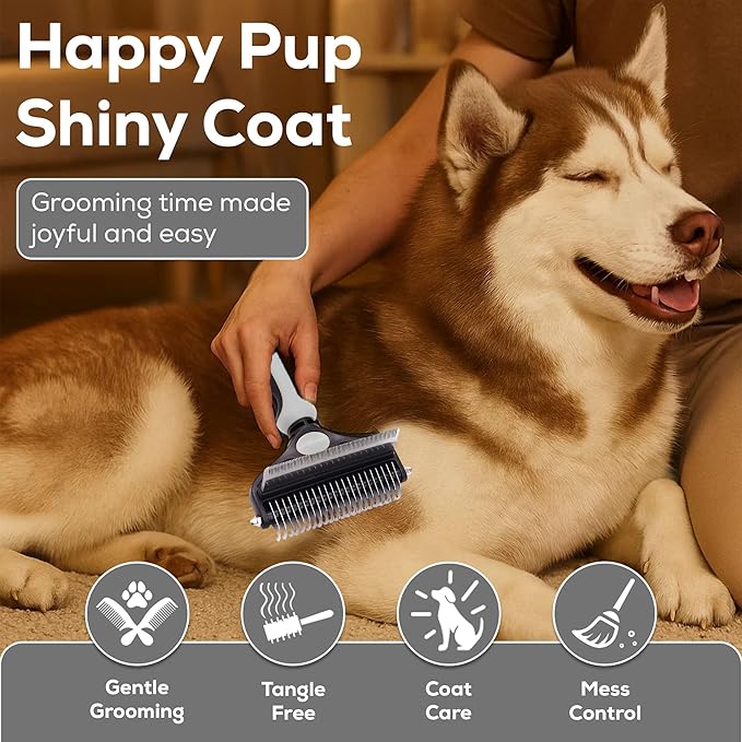 Pet Grooming Set – 1 Brush + 2 Toothbrushes (Soft & Finger) for Dogs & Cats(White)