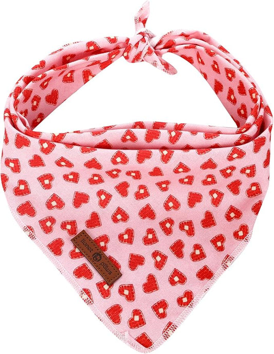 lionet paws Valentines Dog Bandana for Small Medium Large Dogs, Cat Dog Kerchief Triangle Bibs Scarf for Girl Boy