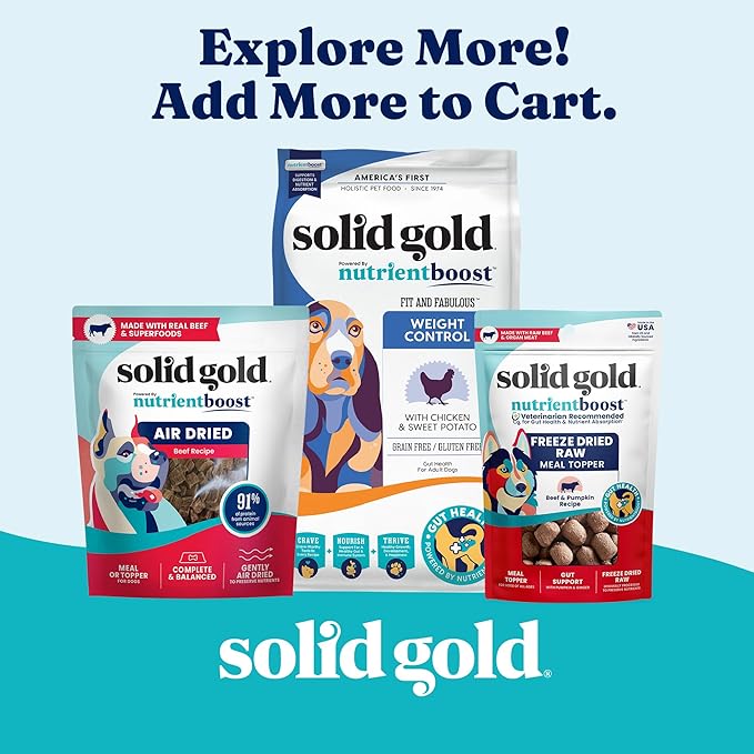 Solid Gold Weight Management Dog Food Wet - High Fiber Grain Free Dog Food Wet Recipe w/Real Chicken, Sweet Potato & Green Beans - Healthy Weight & Gut Health Support for Dogs - 6ct/12.5oz Cans