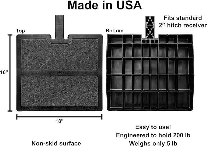 Pet Ramp Step Helps Dogs Get in & Out of Car Van SUV | Portable Lightweight Dog Ramp | Simply Slide into 2 inch Trailer Hitch Receiver | No Tools Needed | Essential Pet Gear | Made in USA