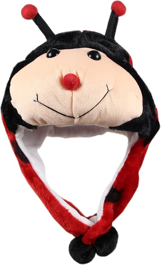Plush Fun Animal Hats One Size Cap Polyester With Fleece Lining