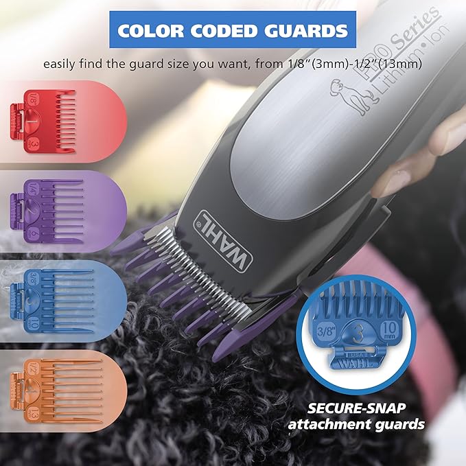 Wahl USA Lithium Ion Pro Series Cordless Animal Clippers – Rechargeable, Heavy-Duty, Electric Dog & Cat Grooming Kit for Small & Large Breeds with Thick to Heavy Coats – Model 9766