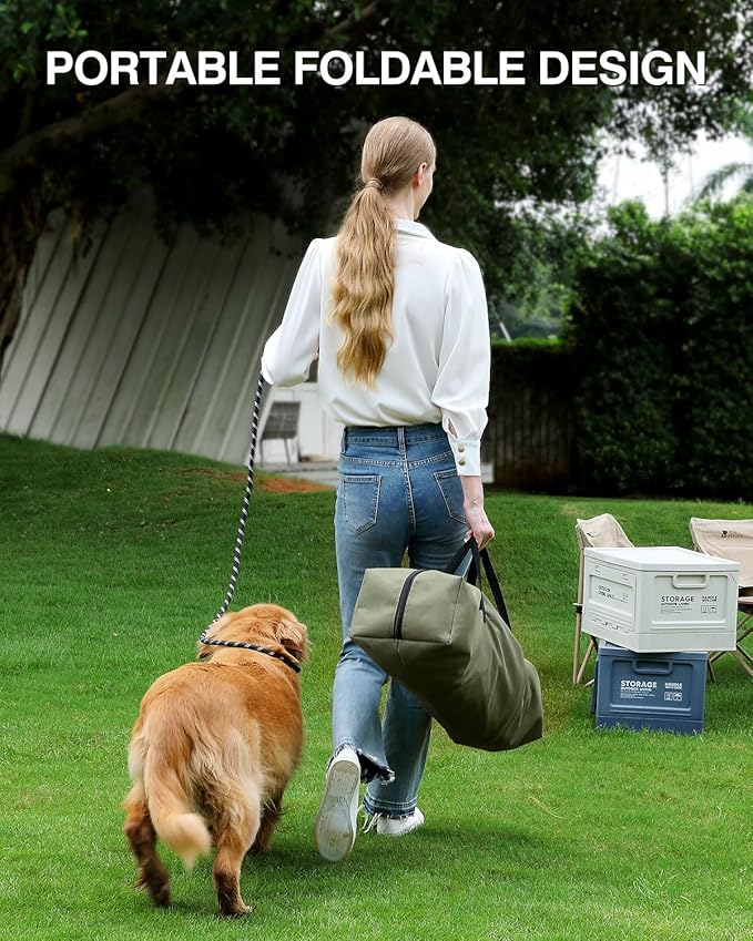 33 Inch Collapsible Travel Dog Crate for Medium Large Dogs, Portable Dog Crate 4-Door Foldable Soft Kennel with Durable Mesh Windows for Indoor & Outdoor Travel, with Storage Bag,Green