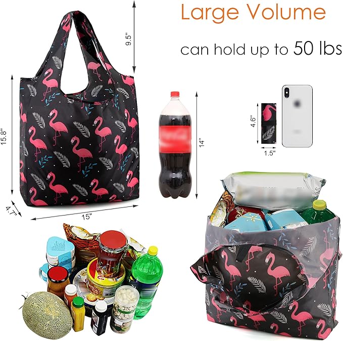 BeeGreen Animal Reusable Grocery Bags Bulk 12 Packs X-Large50LBS, Reusable Shopping Bags Foldable for Groceries, Vegetables, Fruits Watertight Bulk Tote Bags Washable For Women Men