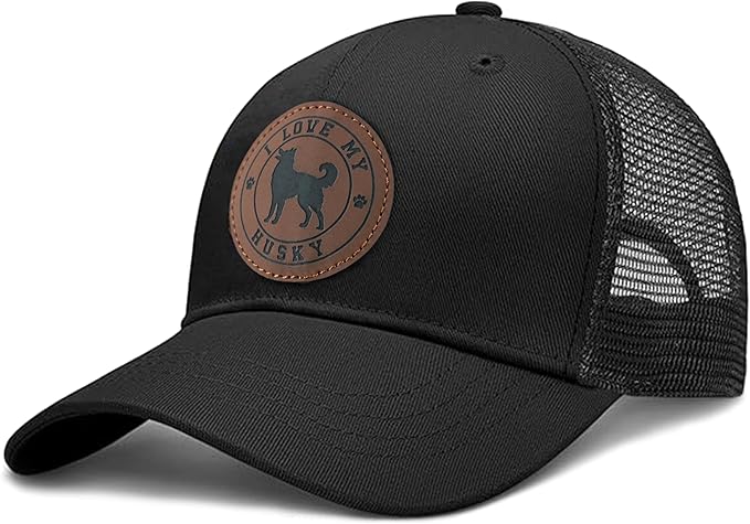 Dog Leather Patch Trucker Hat Gift - Adjustable Baseball Caps Dog Mesh Snapback Cap, Plastics Snapback Trucker Hats