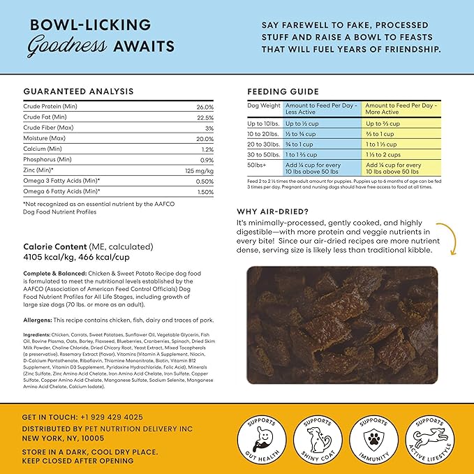 The Pets Table - Air Dried Dog Food Sampler 4 Pack - 16 Ounce Bags of Each: Beef & Berries, Chicken & Sweet Potato, Salmon & Whitefish, and Lamb & Beef - 16 Ounce (Pack of 4)