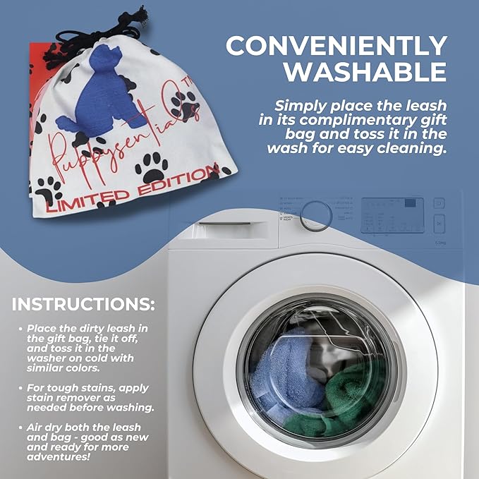 Premium Cotton Rope Leash for Medium & Large Dogs – 5 ft Handcrafted, Strong, Stylish & Durable with 360° Swivel Heavy-Duty Clip – Perfect for Everyday Walks &Training - Red White and Blue USA Leash