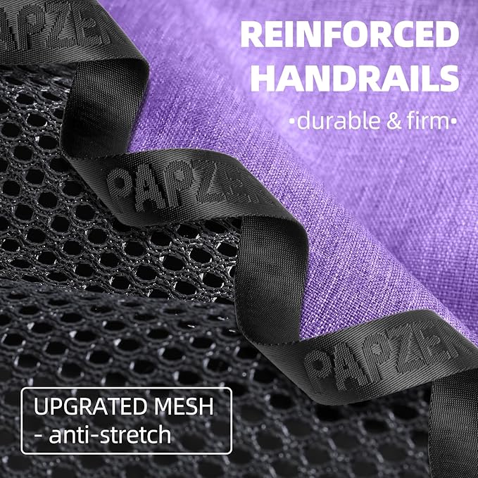 Top Open Medium Cat Carrier Roll Up Flap, Delta Approved TSA Pet Travel Crate Suitcase Luggage Sleeve, Soft-Sided Dog Kennel Bag 18"x11"x11" United, American Airline Under Plane Seat Purple