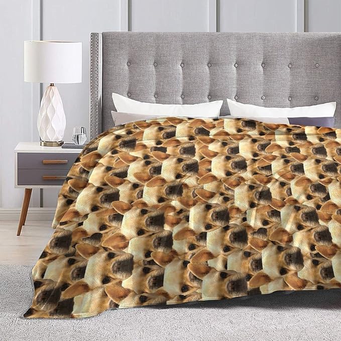 Funnylife Custom Dog Face Blankets 50" x 60" Personalized Pet Photo Blanket for Dog Dad Mom Pet Lover Gifts