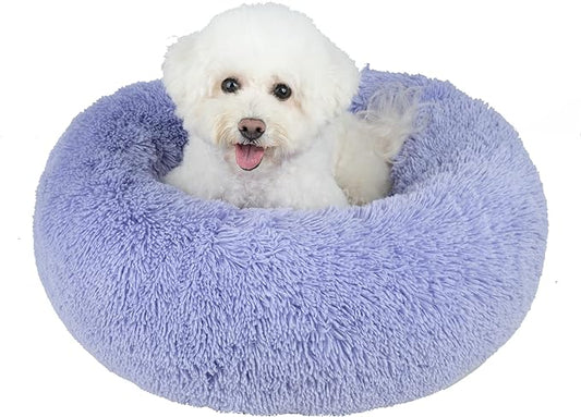 Best Pet Supplies Dog House Bed Crate Mat Tent Indoor Round Soft Plush for Small, Medium, and Large Breeds - Lavender, 24 x 24 x 7