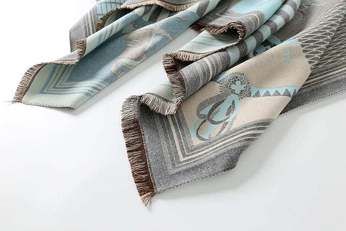 Jeelow Womens Pashmina Shawl Wrap Scarf - Elegant Dressy Evening Poncho Cape for Formal and Wedding Outfits