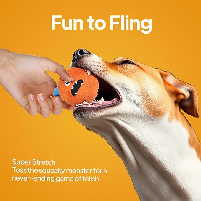 TwoEar Squeaky Balls for Dogs, Interactive Plush Dog Toys for Boredom, Fetch Ball Dog Toy for Dogs, 2.74 Inch, 4 Pack