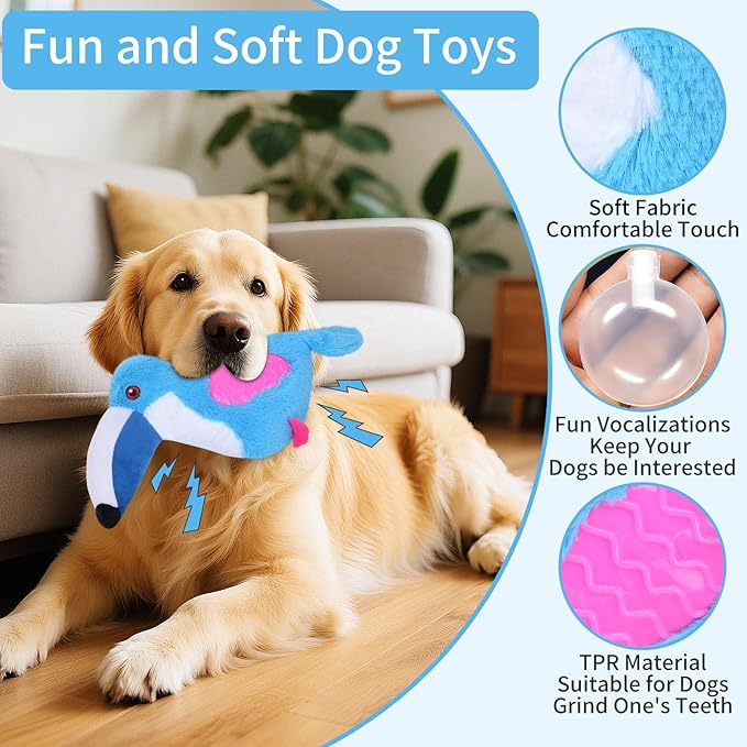 Dog Toys Plush,Squeaky Dog Toys,Cute Tantou Plush Toy for Small Dogs,Soft Stuffed Interactive Chew Toys to Keep Them Busy (Blue)