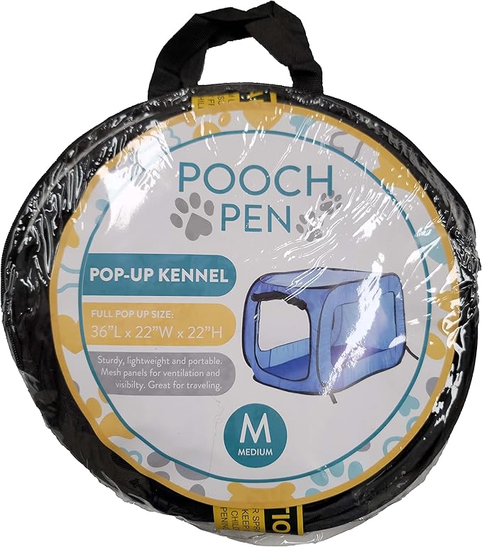 Beatrice Home Fashions Portable, Collapsible, Pop Up Kennel Travel Cat and Dog Crate, 36" L x 22" W x 22" H, Red