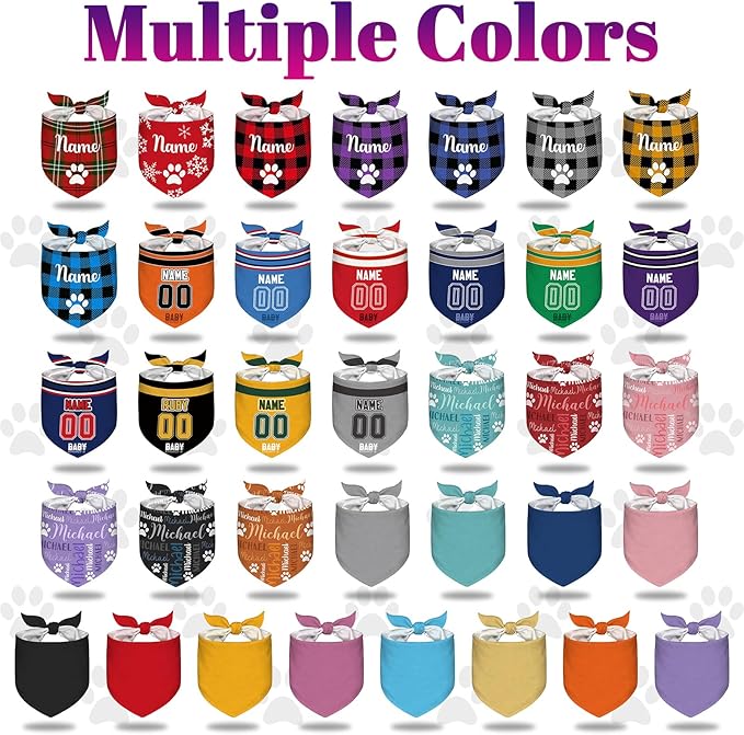 Custom Dog Bandana Personalized Dog Bandana with Name Customized Pet Neckkerchief Funny Doggy Scarves