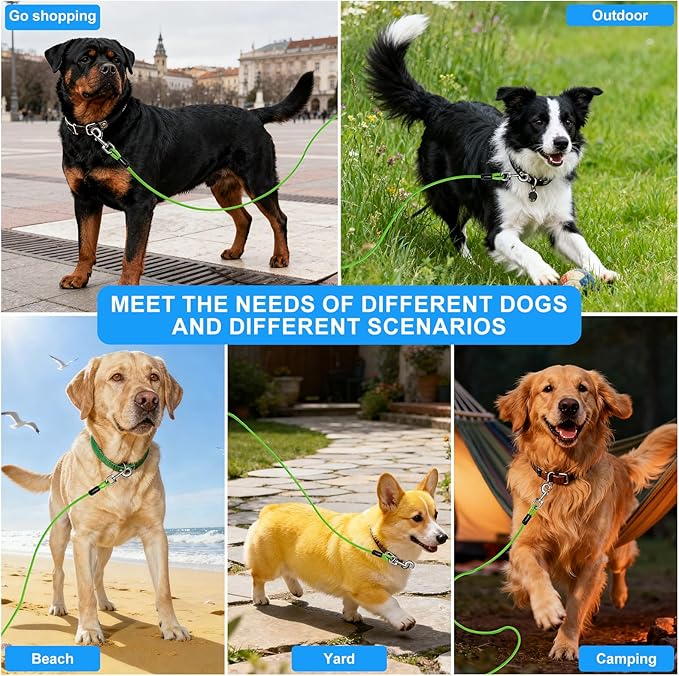 Tie Out Cable, 15/25/40/50 FT Runner Cable with Swivel Hook,Dog Leash Run Tether for Yard Outdoor and Camping,for Small to Medium Pets Up to 250 LBS