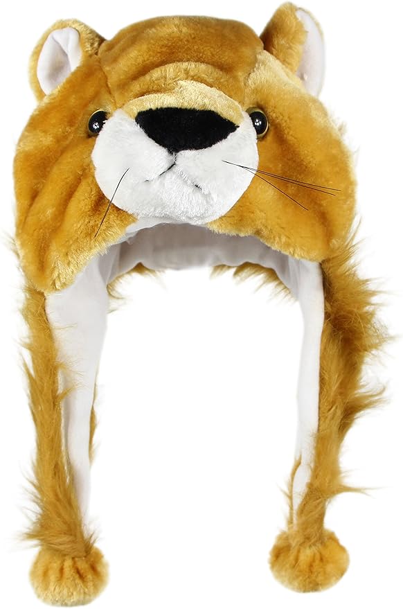 Plush Fun Animal Hats One Size Cap Polyester With Fleece Lining