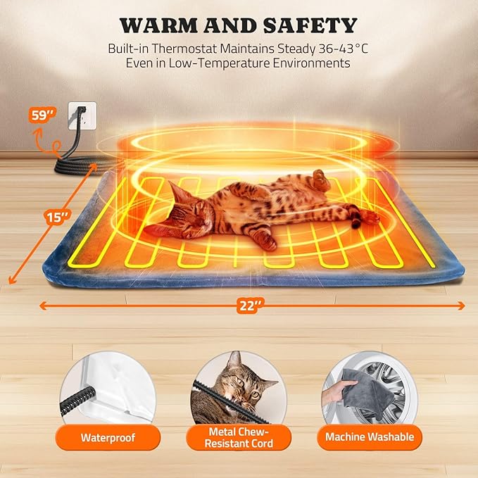 Pawtners Heated Outdoor Cat House for Outside Cats, 26'' XXL 2-Story Insulated Weatherproof Cat Shelter with Heated Pad, Elevated Feet & Escape Door, Warm Kitty House for Feral or Stray Cats in Winter