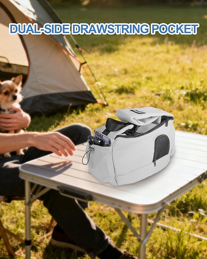 Dog Carrier Sling for Small Dogs & Cats Hand-Free Puppy Sling Purses with Storage Bag and Adjustable Shoulder Strap, Pet Sling Carrier Up to 8.8 Lbs (Grey)