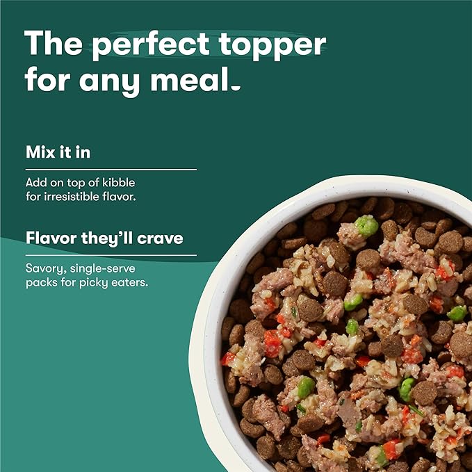 Jinx Beef Wet Dog Food Pouches, Meal or Dog Food Topper Mix-in, Made with Real Beef & Chicken, Bone Broth, No Fillers - Puppy, Adult, Senior, 3oz, 8 Pack