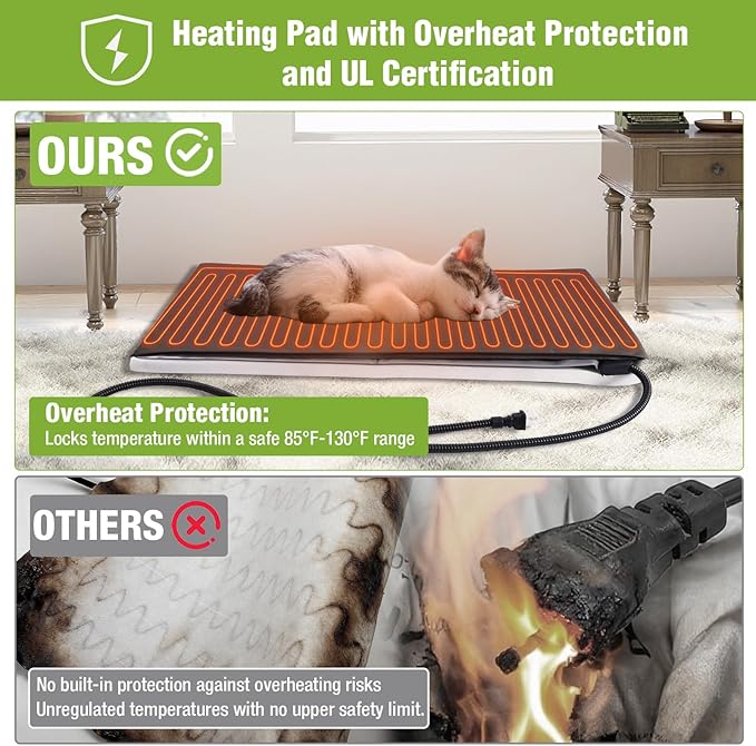 GUTINNEEN Extra Large Heated Cat House Outdoor 2-Story Insulated Cat House Weatherproof Feral Cat Shelter with Thermostat-Controlled Heating Pad, 6-Sided Thermal Liner for 1-4 Stray Barn Cats