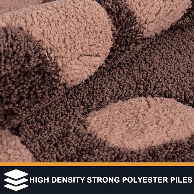 PURRUGS Dirt Trapping Door Mat 33.5" x 59", Non-Skid/Slip Machine Washable Microfiber Entryway Rug, Dog Doormat, Super Absorbent Welcome Mat for Muddy Wet Shoes and Paws, Brown