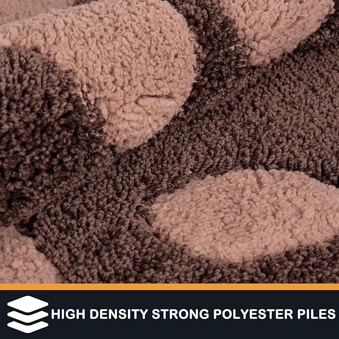 PURRUGS Dirt Trapping Door Mat 20" x 31.5", Non-Skid/Slip Machine Washable Microfiber Entryway Rug, Dog Doormat, Super Absorbent Welcome Mat for Muddy Wet Shoes and Paws, Brown